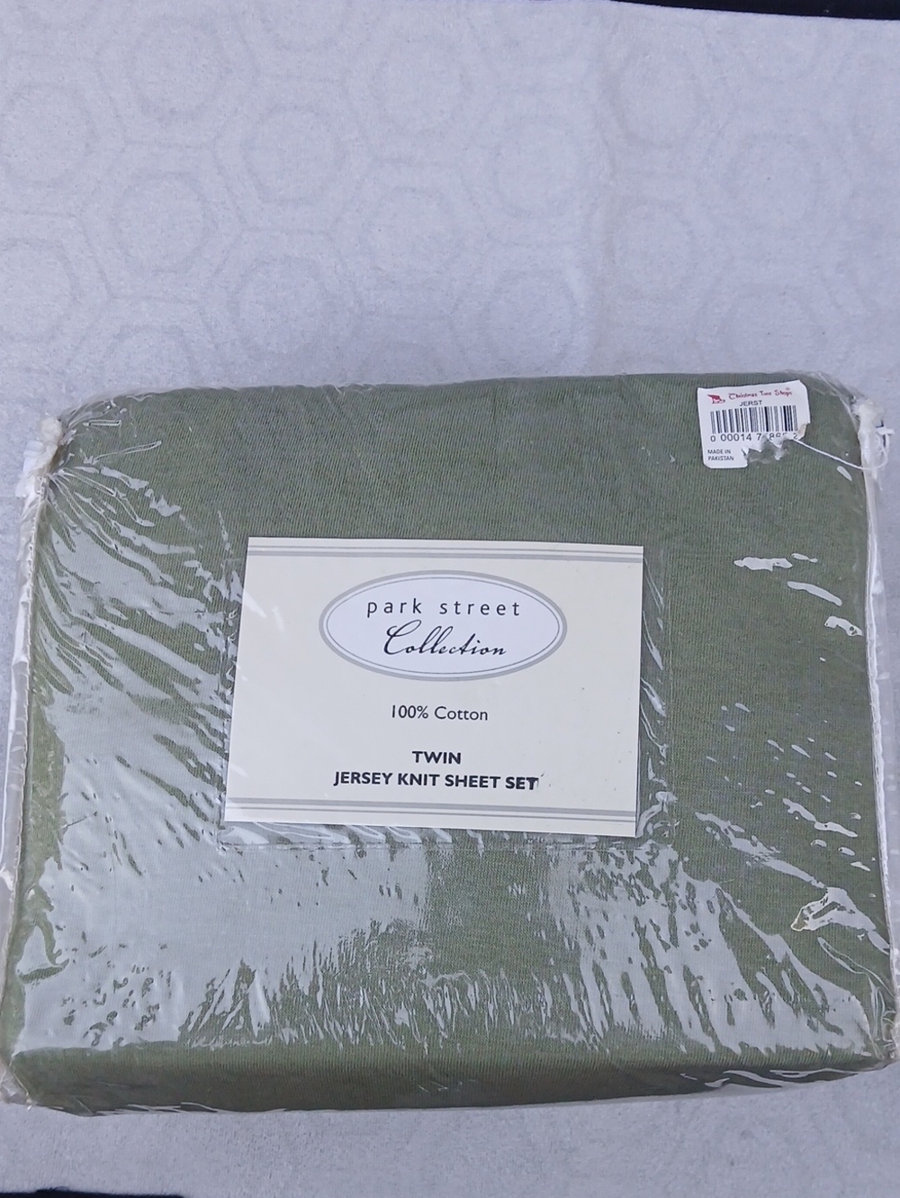 Park Street Collection Twin Jersey Knit Sheet Set - Olive Green New
